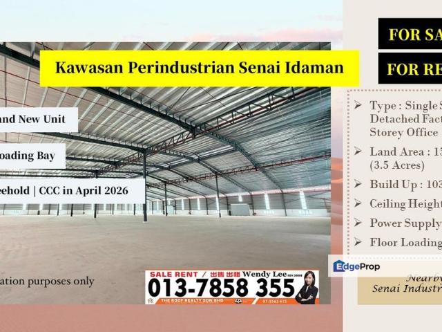 Warehouse for rent in Seelong, Johor