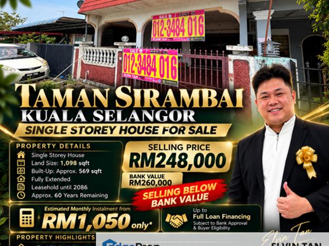 House for sale in Taman Sirambai, Kuala Selangor