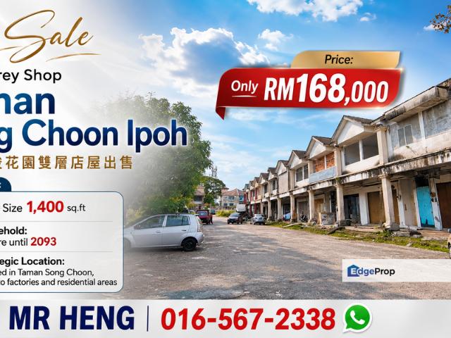 Shop for sale in Perak, Tanjong Ipoh