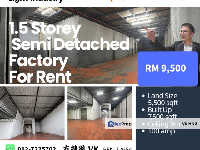 Warehouse for rent in Taman Tan Sri Yaacob, Iskandar Puteri