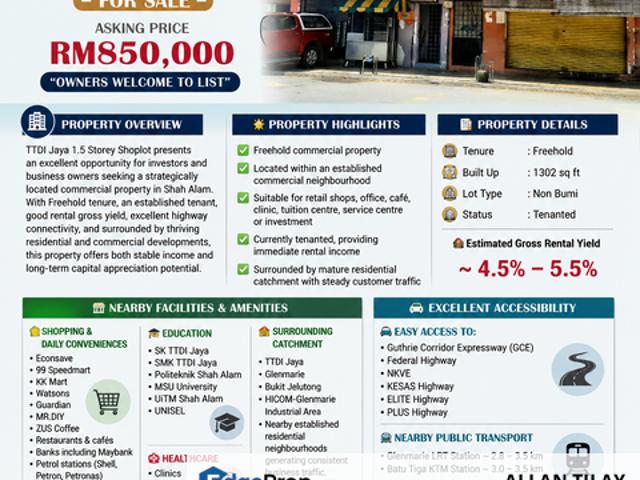 Shop for sale in Petaling, Alam Impian
