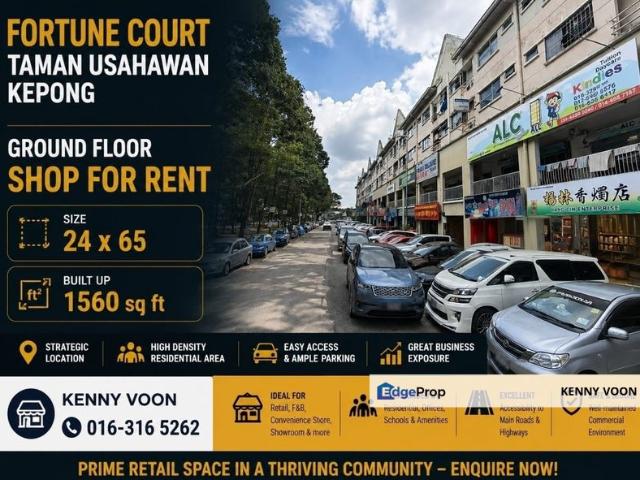 Shop for rent in Kepong, Kuala Lumpur