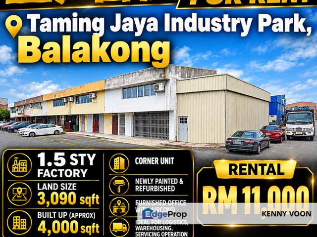 Warehouse for rent in Balakong, Majlis Perbandaran Kajang