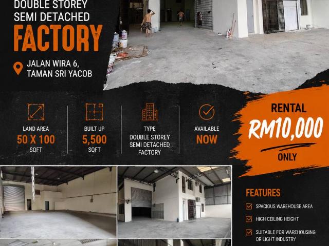 Warehouse for rent in Bukit Ledang, Johor