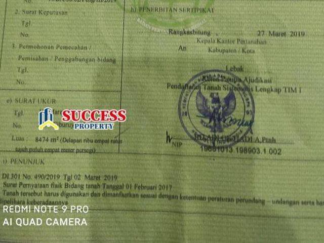 Tanah dijual di Curugbitung, Lebak