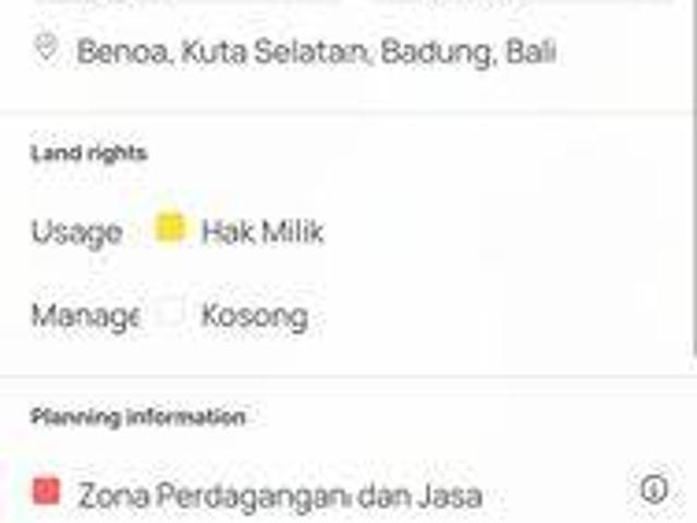 Tanah dijual di Nusa Dua, Badung