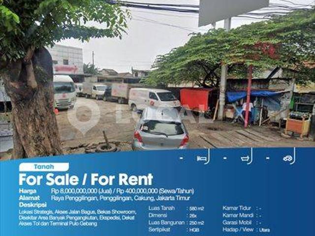 Tanah disewa di Penggilingan, Jakarta Timur