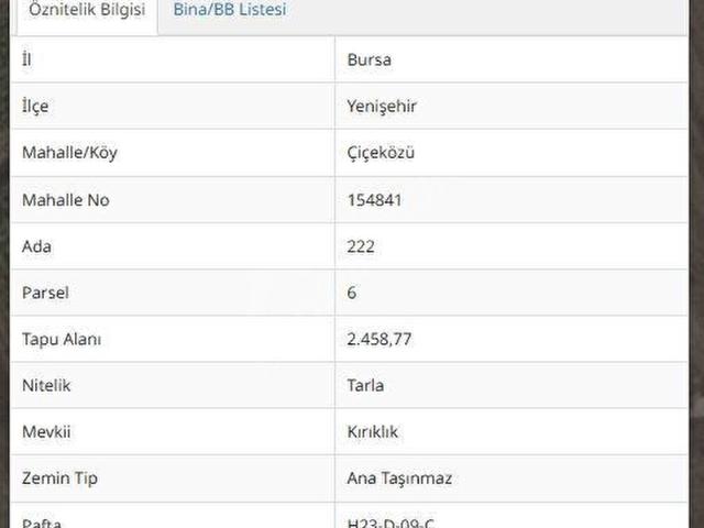 Yenişehir, Bursa içerisinde satılık Arsa