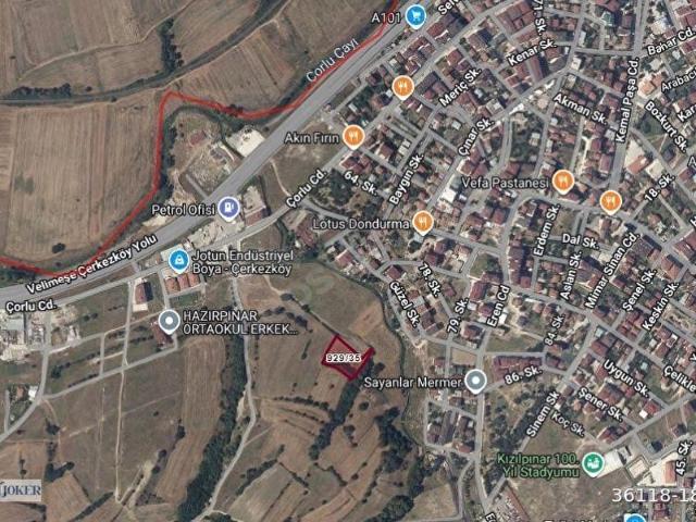 Kızılpınar, Çerkezköy içerisinde satılık Arsa