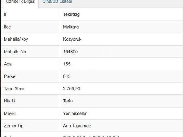 Malkara, Tekirdağ içerisinde satılık Arsa