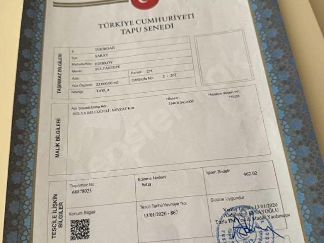 Saray, Tekirdağ içerisinde satılık Arsa