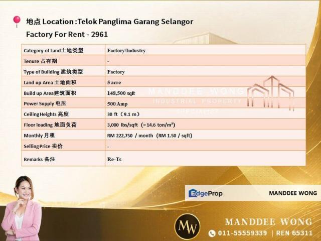 Warehouse for rent in Selangor