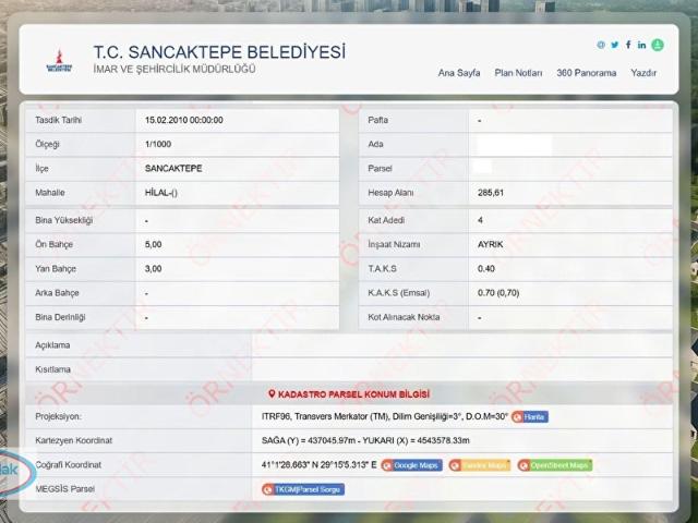 Sancaktepe, İstanbul içerisinde satılık Arsa