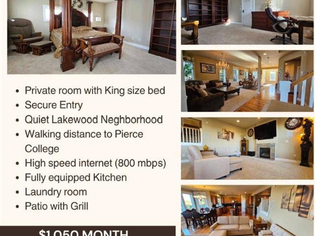 Room for rent in Lakewood, Washington