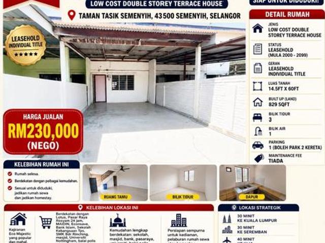 Terraced House for sale in Kajang, Langat