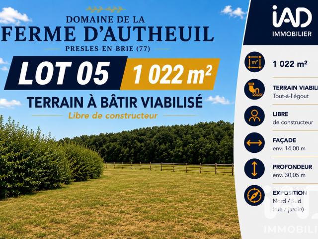 Terrain vente à Presles-en-Brie, Seine-et-Marne