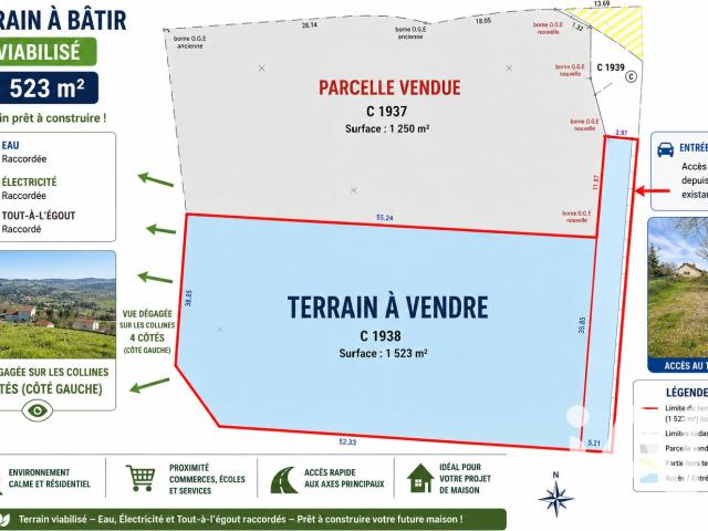 Terrain vente à Yssingeaux, Beauzac