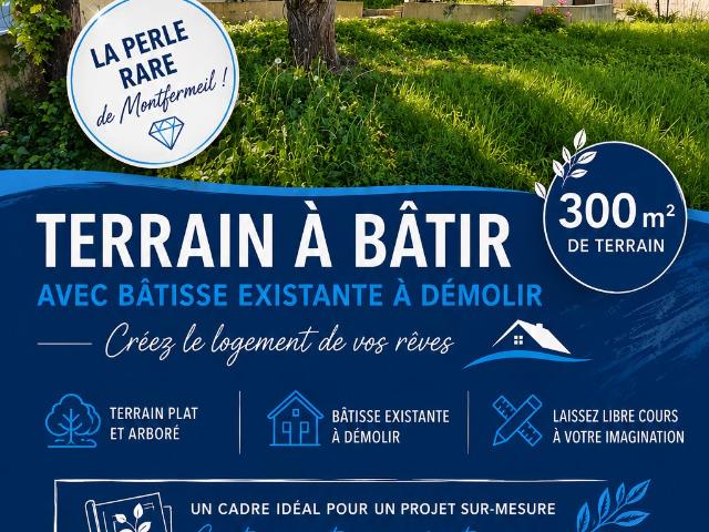 Terrain vente à Le Raincy, Montfermeil