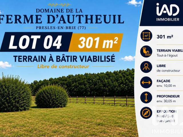 Terrain vente à Presles-en-Brie, Seine-et-Marne