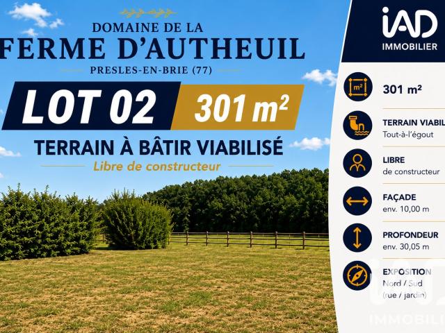 Terrain vente à Presles-en-Brie, Seine-et-Marne