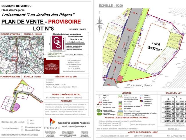 Terrain vente à Nantes, Vertou