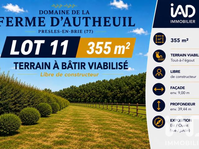 Terrain vente à Presles-en-Brie, Seine-et-Marne