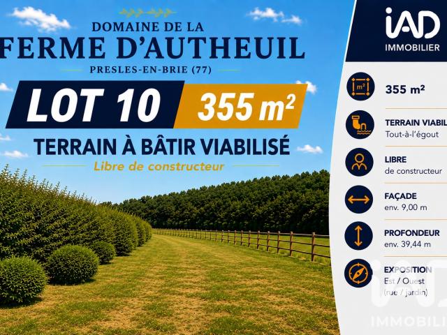 Terrain vente à Presles-en-Brie, Seine-et-Marne