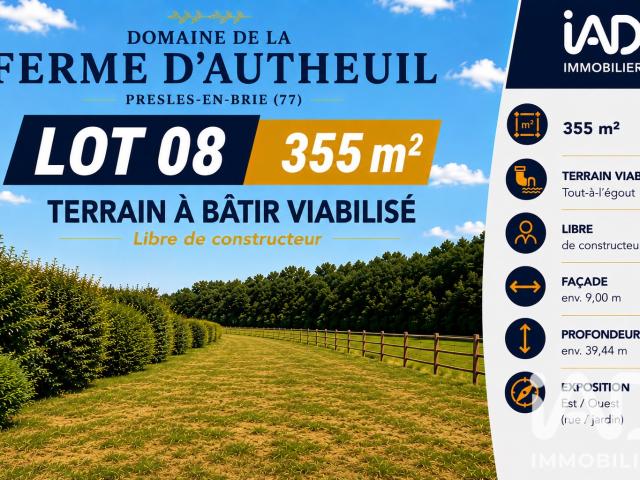 Terrain vente à Presles-en-Brie, Seine-et-Marne