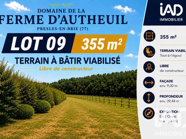 Terrain vente à Presles-en-Brie, Seine-et-Marne