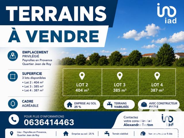 Terrain vente à Aix-en-Provence, Peyrolles-en-provence