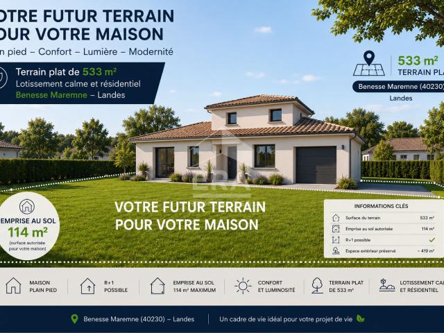 Terrain vente à Dax, Bénesse-maremne