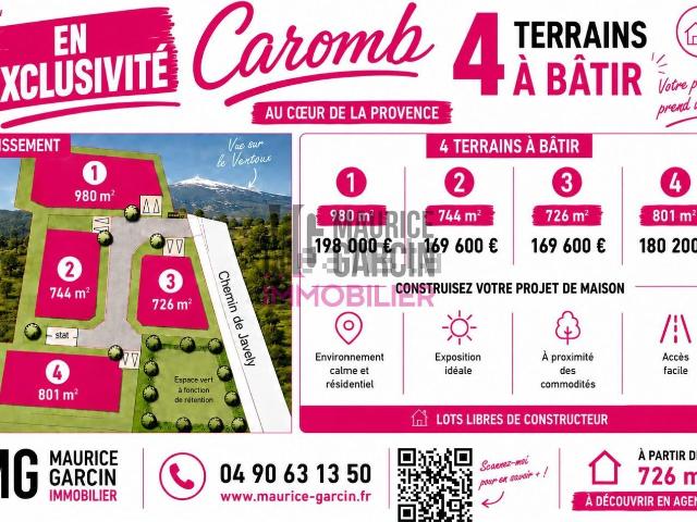 Terrain vente à Caromb, Vaucluse