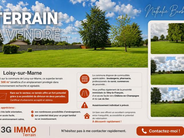 Terrain vente à Vitry-le-François, Loisy-sur-marne