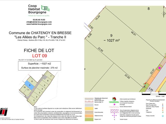 Terrain vente à Chalon-sur-Saône, Châtenoy-en-bresse