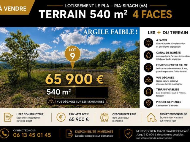 Terrain vente à Sirach, Ria-Sirach