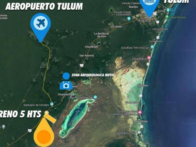 Terreno 5 Hectáreas Tulum Chunyaxché Frente a Carretera, Cenote y Acceso a Elect