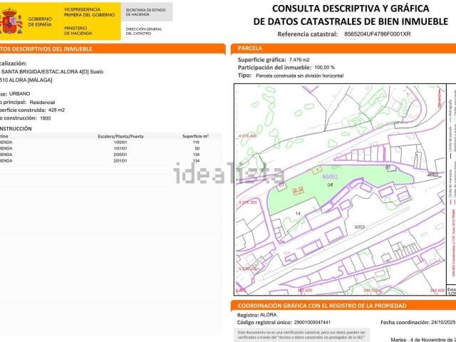 Terreno en venta en El Puente, Álora