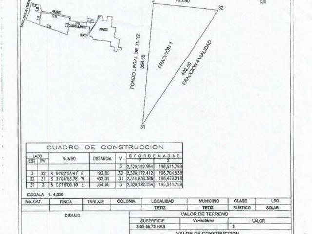 Terreno de 3.4 Hectáreas sobre Carretera Tetiz Celestun