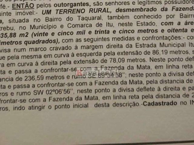 Terreno venda em Itu