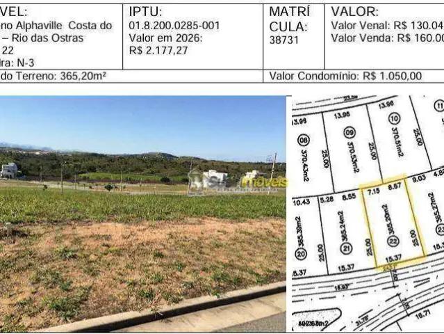 Terreno venda em Região Geográfica Imediata de Macaé-Rio das Ostras, Rio das Ostras
