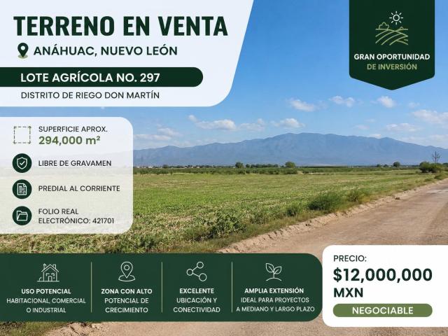 Terreno en venta en Anáhuac, Nuevo León