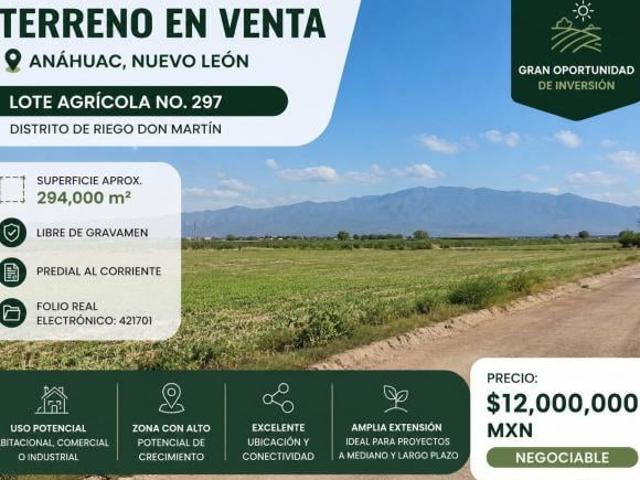 Terreno en venta en Anáhuac, Nuevo León