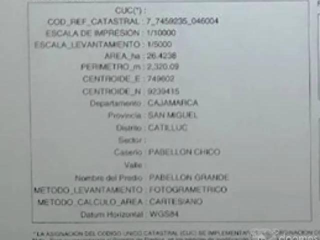 Terreno venta en Cajamarca