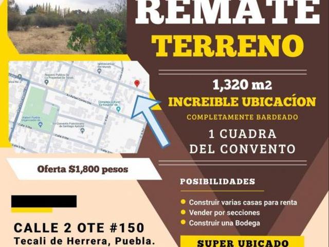 Terreno en venta en Tecali De Herrera, Puebla