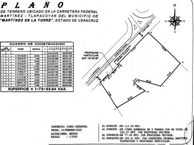 Terreno en venta en Martínez De La Torre, Veracruz