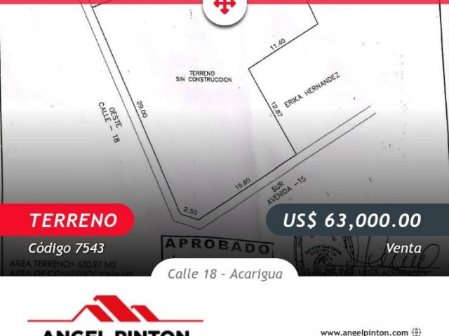 Terreno en venta en Acarigua, Portuguesa