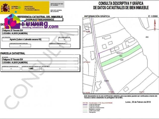Terreno en venta en Valle del Almanzora, Andalucía