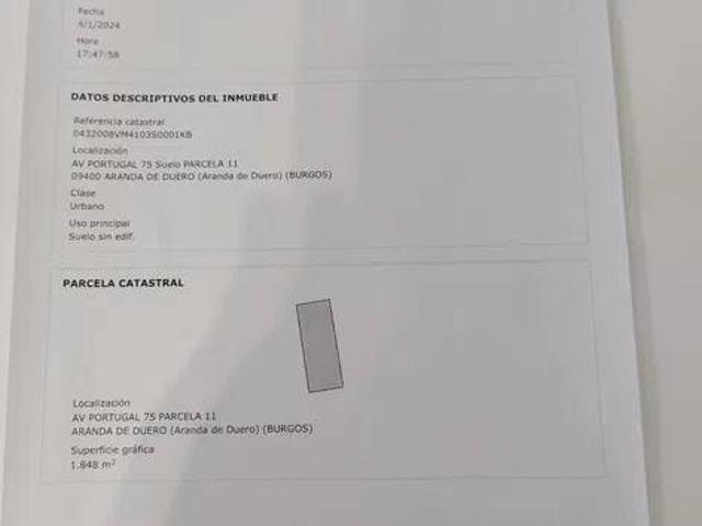 Terreno en venta en Aranda De Duero, Castilla y León