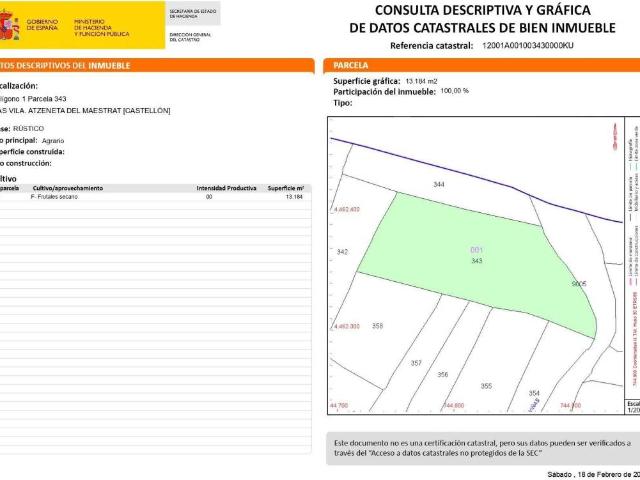 Terreno en venta en l'Alt Maestrat, Valencia