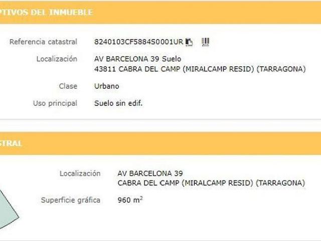 Terreno en venta en Cabra Del Camp